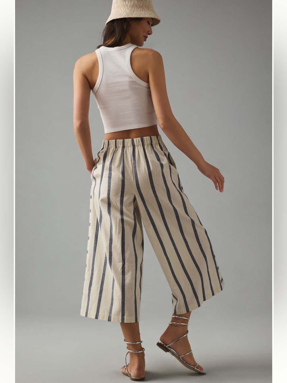 MAEVE ANTHROPOLOGIE Striped Sailor Culotte Pants with Pockets - Picture 11 of 15